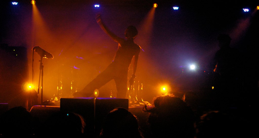 a person on stage during a concert or show