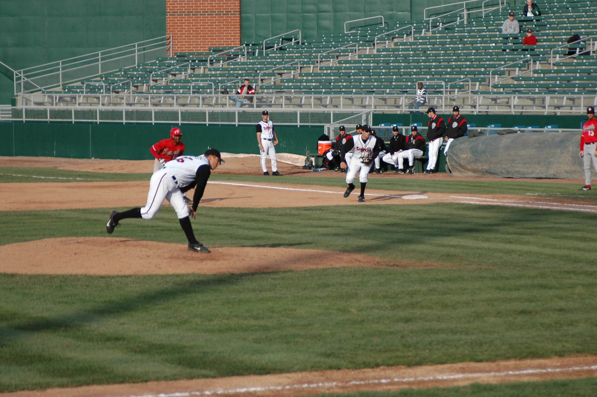 baseball players on a field during a game