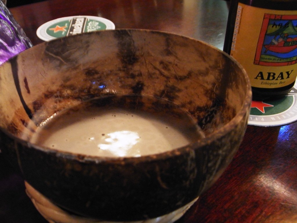 a bowl that is sitting on top of a wooden table