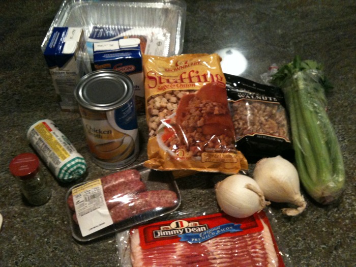 an array of ingredients for cooking including beans, onions, and other food