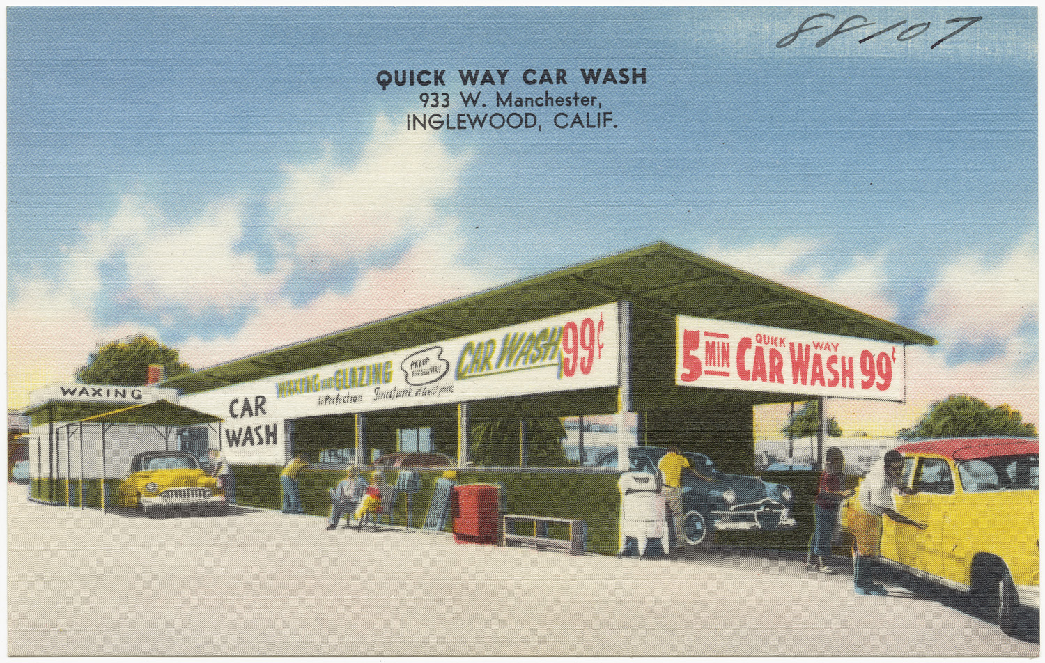 a vintage po of a car wash station