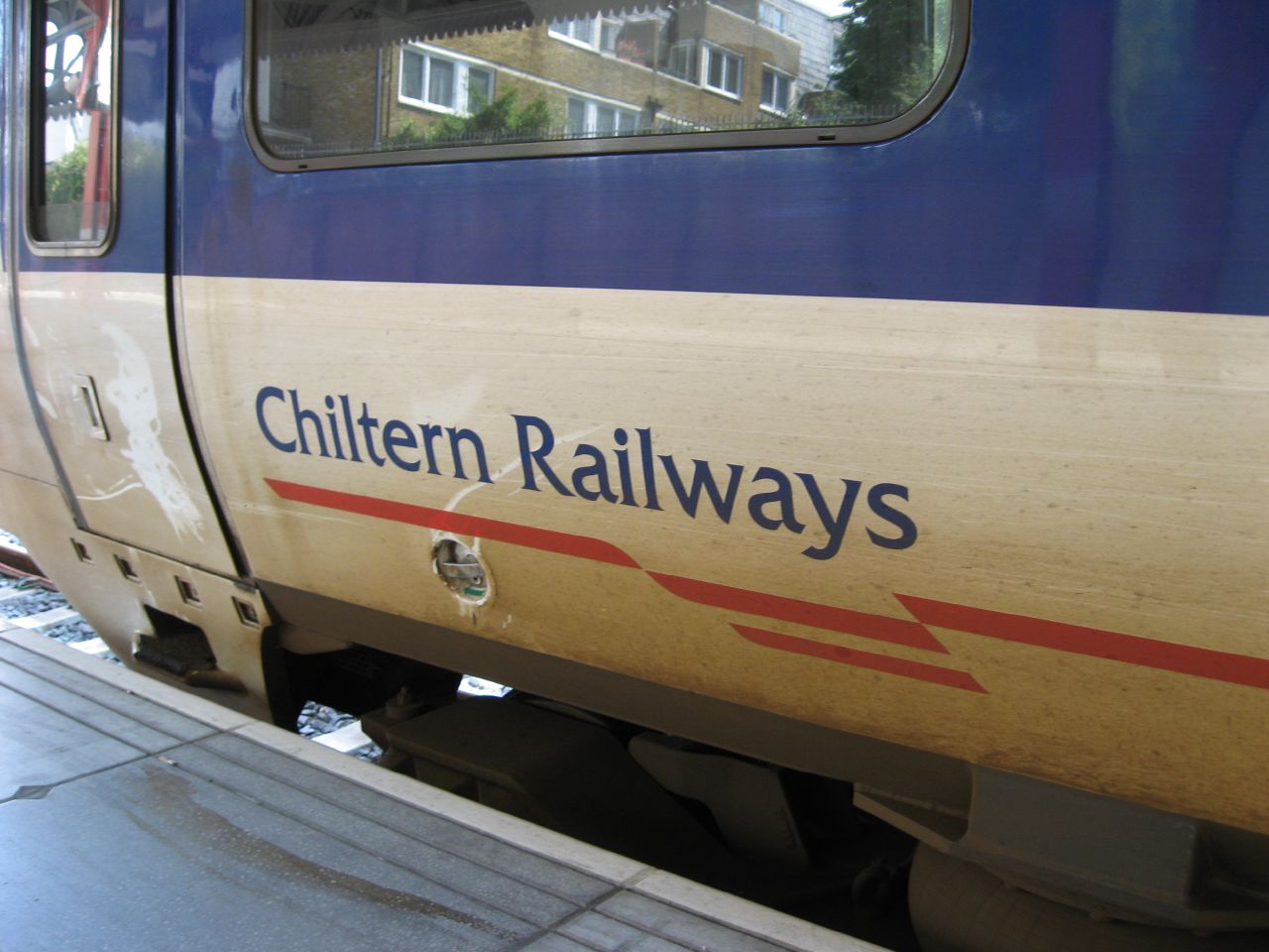 a view from the side of a train that says children railways