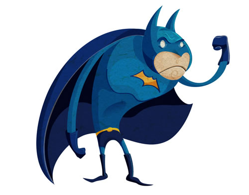 a cartoon batman with the face on his face