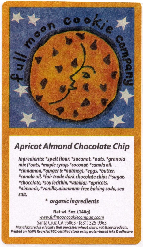 a label for an almond chocolate chip