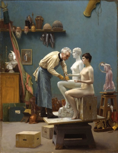 the artists painting of men and women in a room