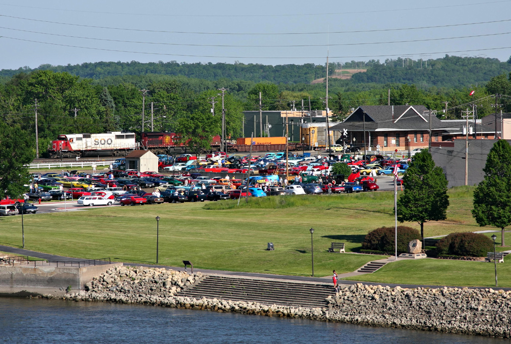 a large number of cars parked on a lot