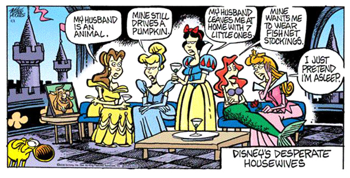 comic strip about disney's princess party