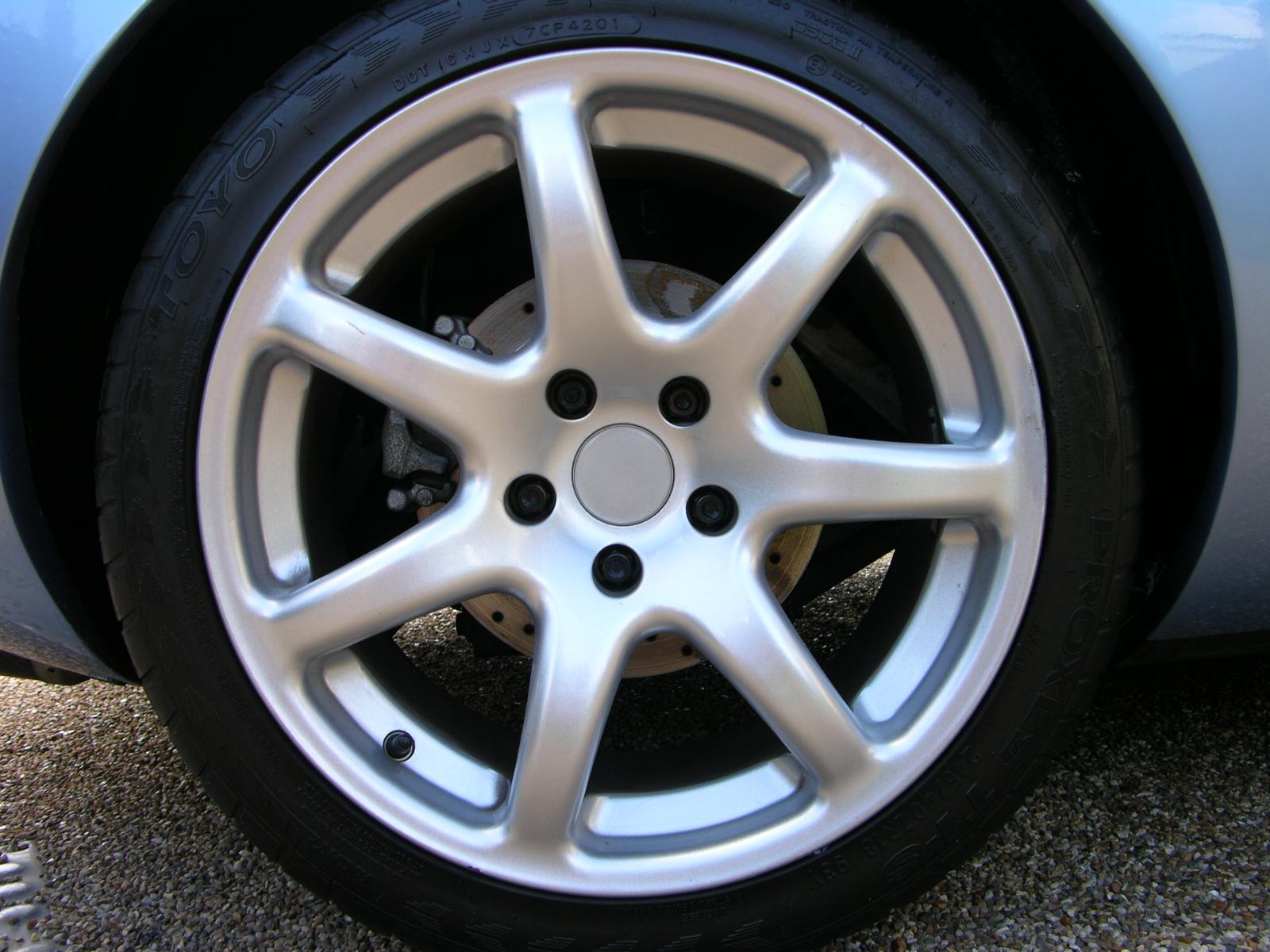 a wheel that is on the side of a car
