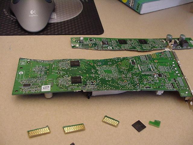 the circuit board is broken and has been taken apart