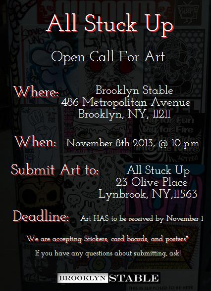 an advertit for a art show featuring all stuck up