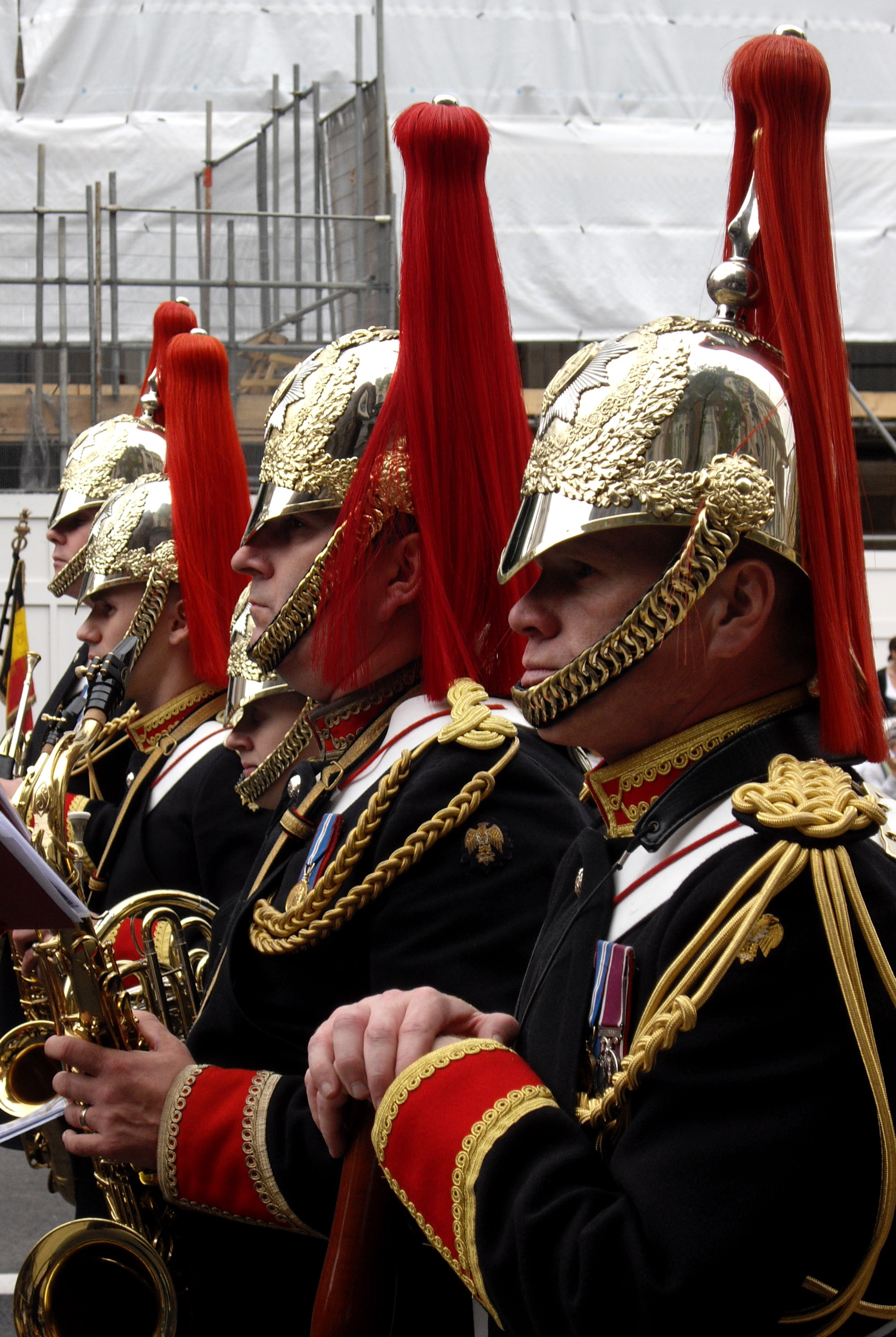 people are dressed in costume in a parade