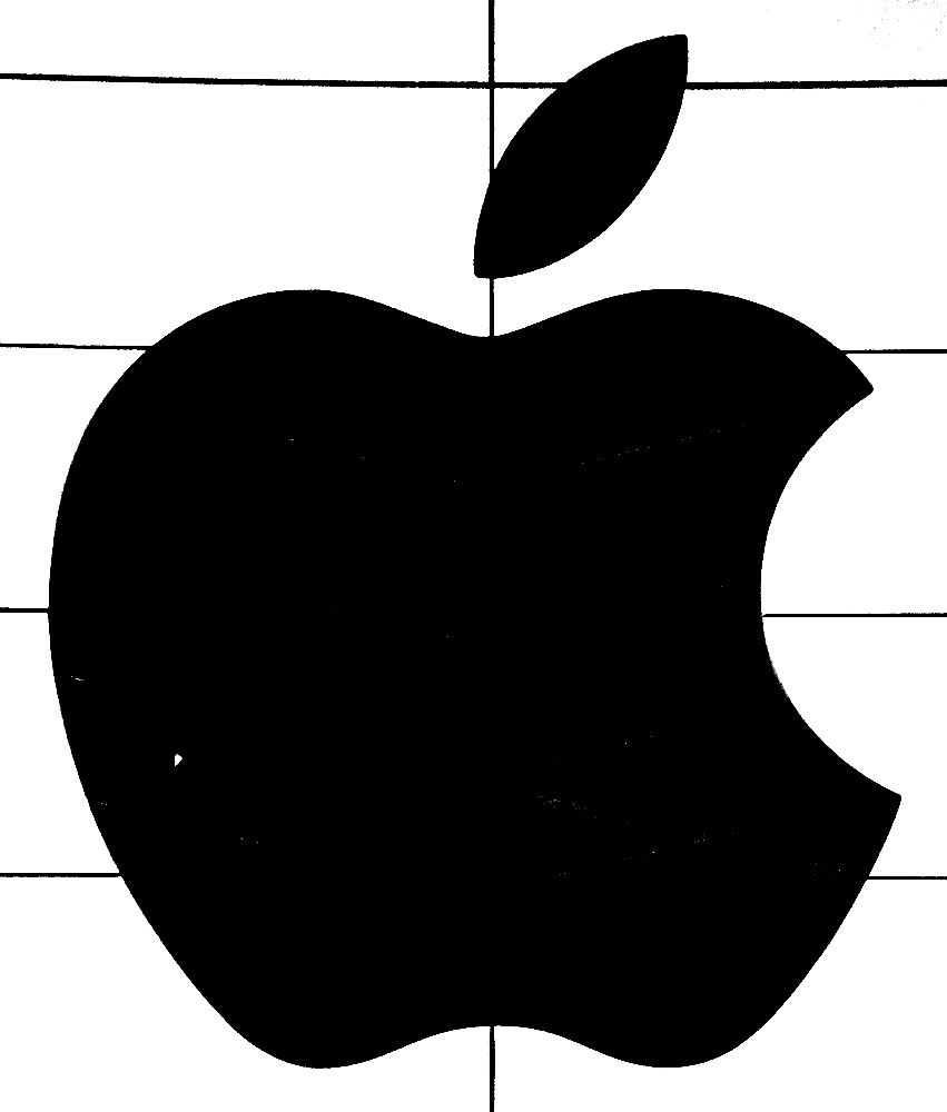 the apple logo drawn in two lines