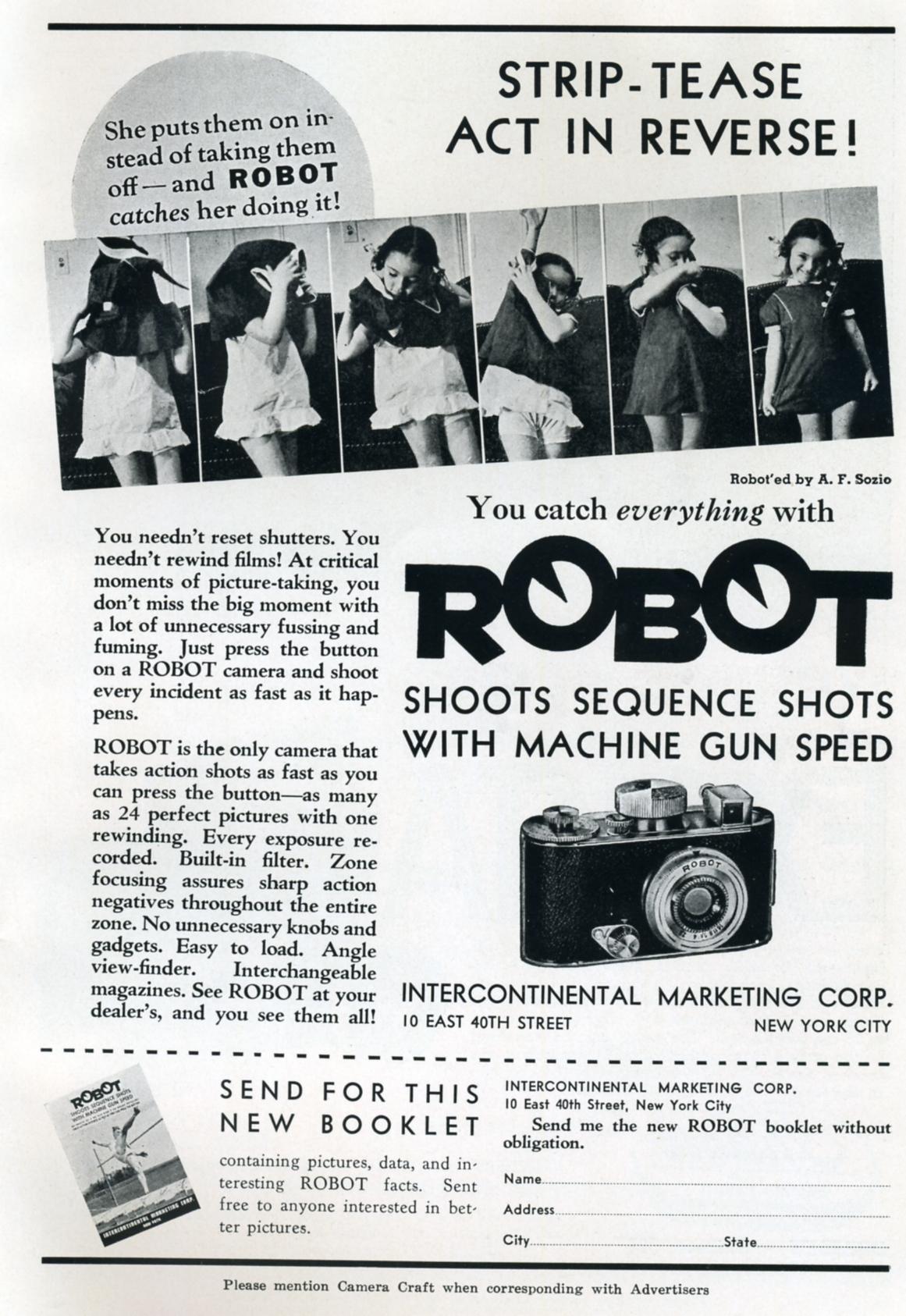 the old ad is advertising an ad for robot cameras