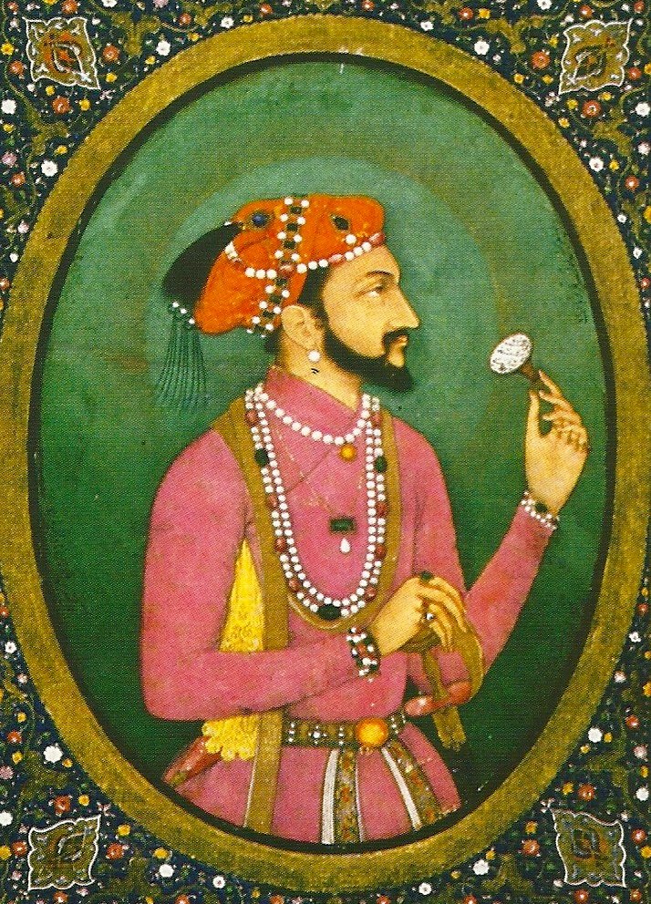 a painting of an indian man in pink clothes