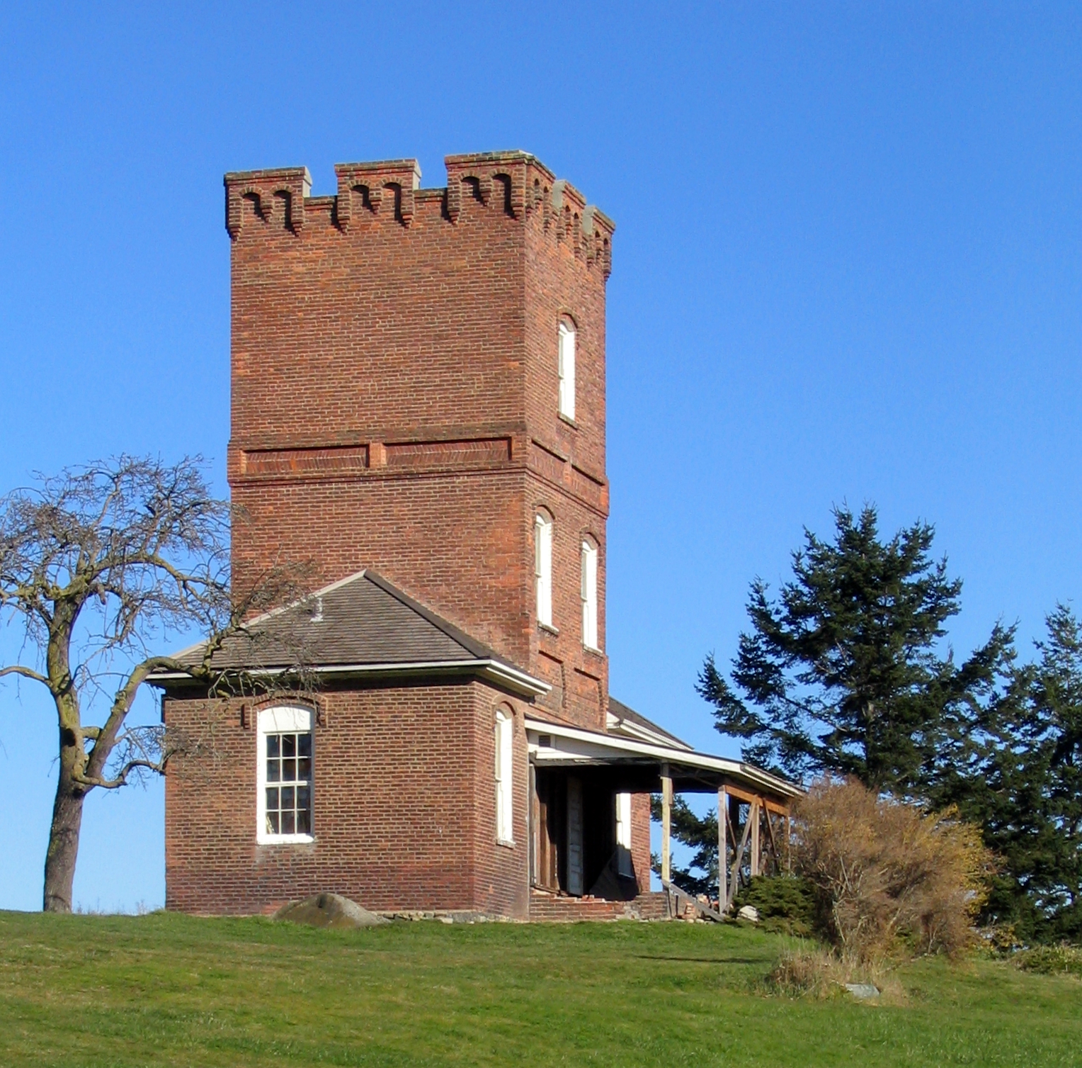 the tower is made of bricks in this field