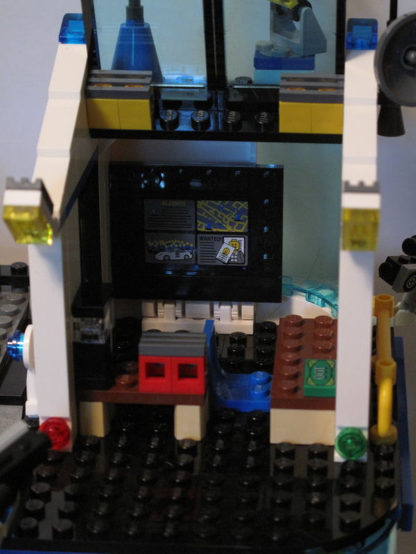a television screen in a lego room is being built