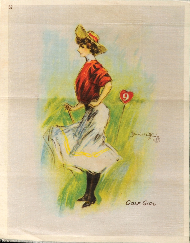 a painting of a woman with a red pinwheel in her hands