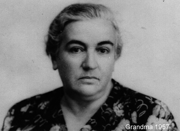 black and white pograph of a woman with white hair