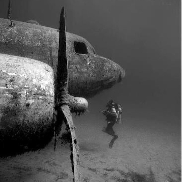 a man who is diving in front of a plane