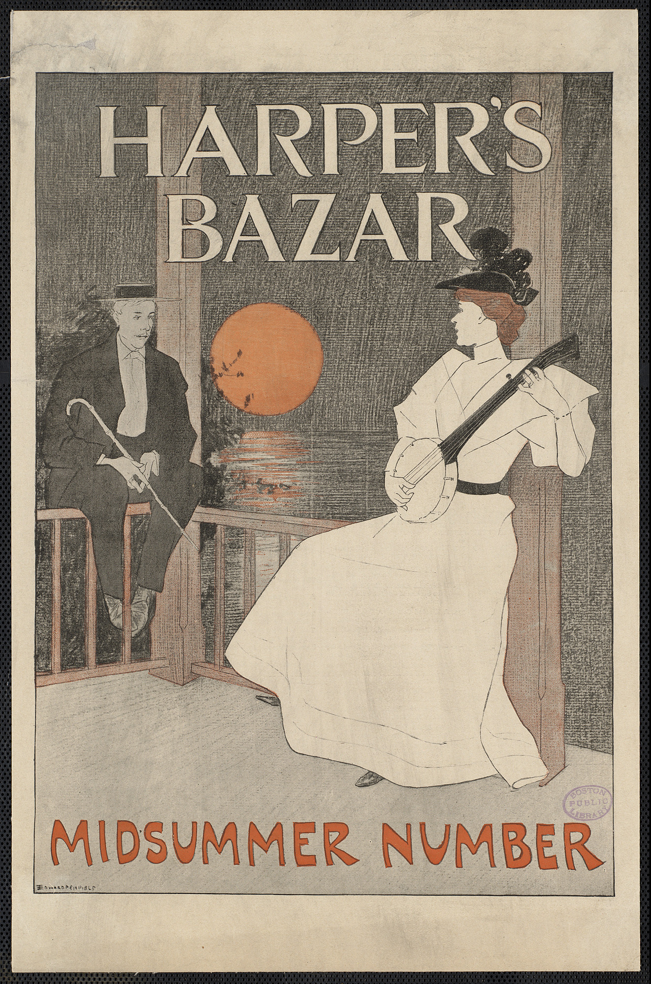 an old poster features a woman sitting with a violin