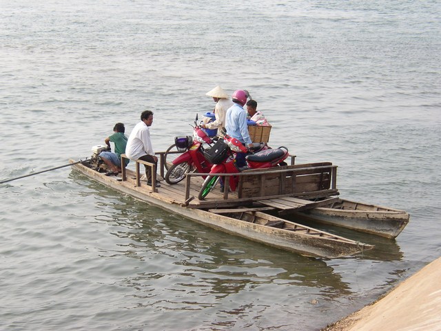 the people are riding in the boat together