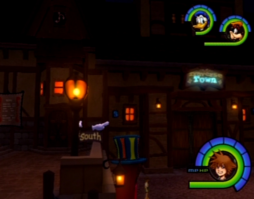 the game has two animated characters standing outside