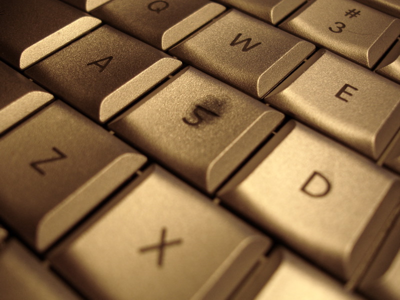 a closeup view of a keyboard with the keys not working