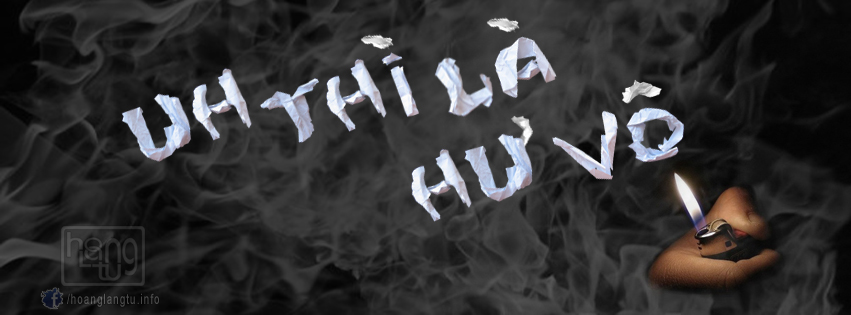 the words, uttila chuvve, in white smoke with a red knife