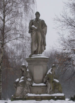 the statues are all covered up in snow