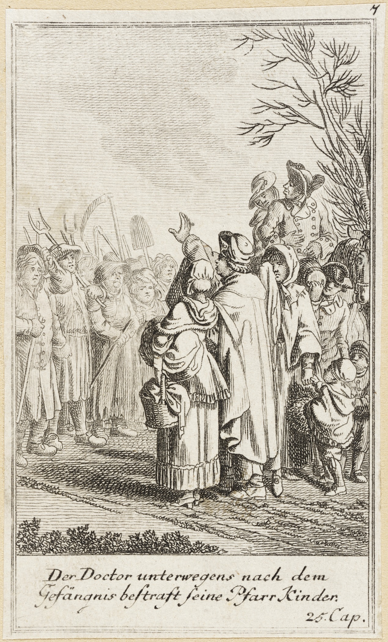 an engraving showing the pope and the woman