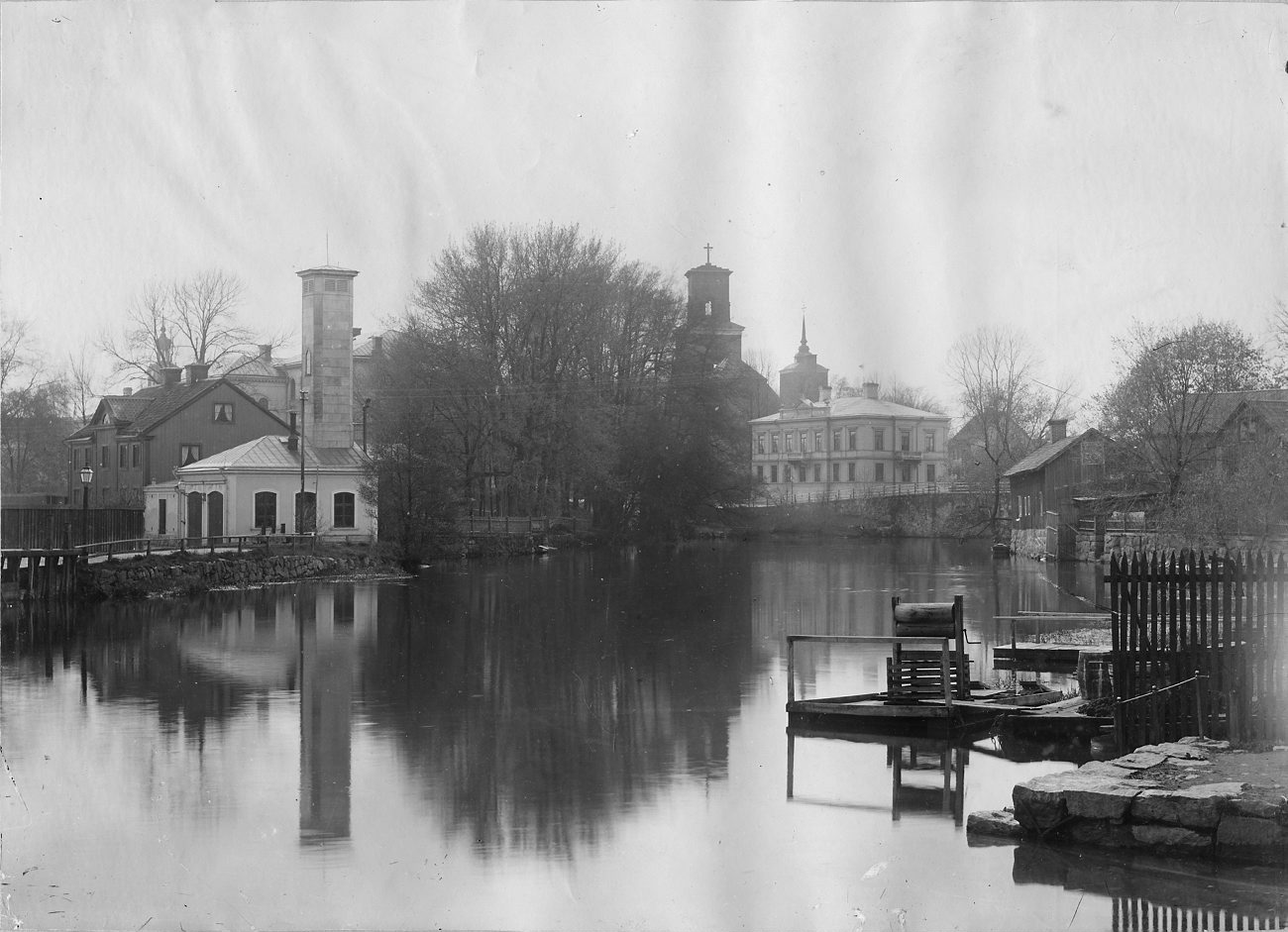 an old po of the river in the city