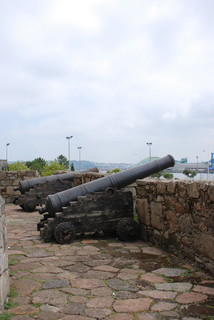 this is a cannon on a stone wall