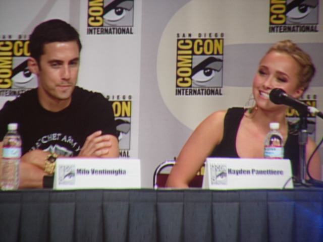 the vampire actors are on a panel at comic convention