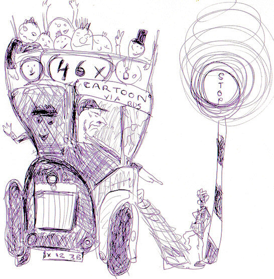 a drawing of a car with a candy cane for a party