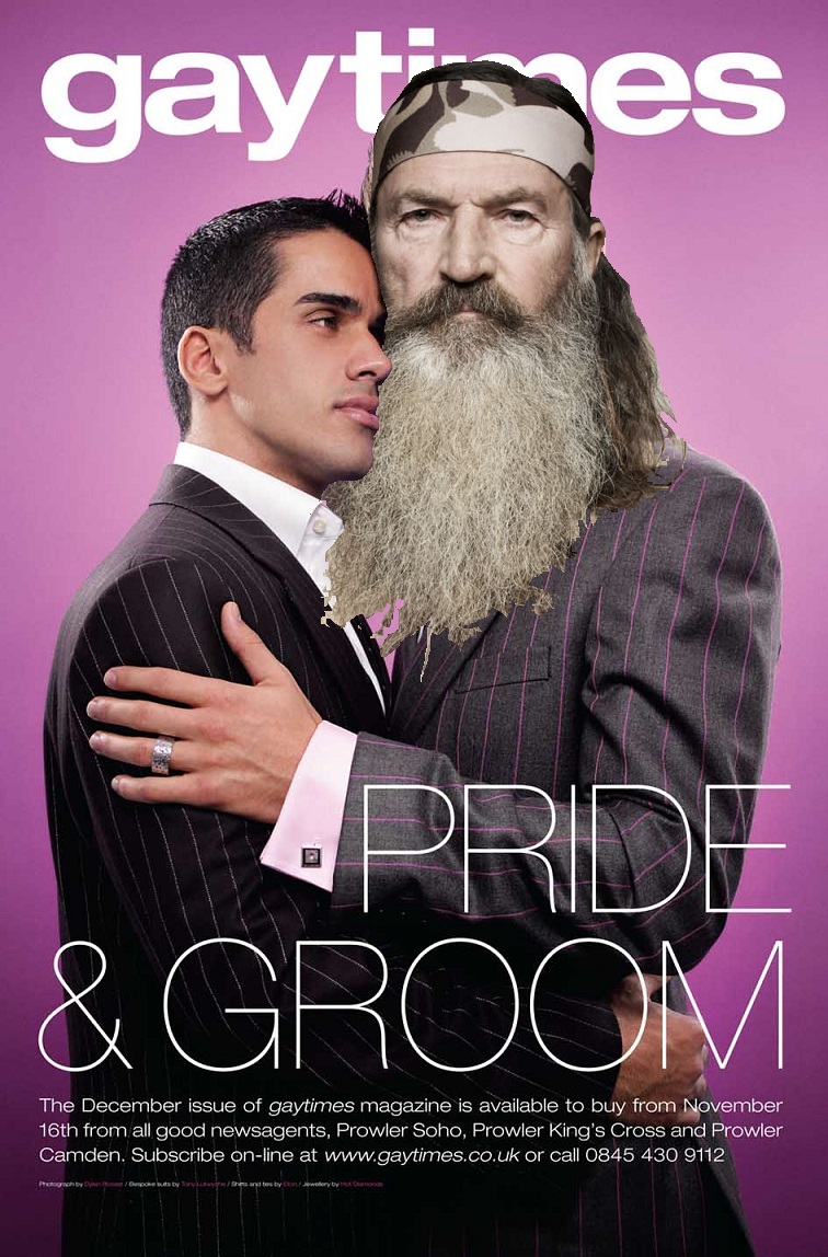 a man hugging a mans face on the cover of gay times magazine