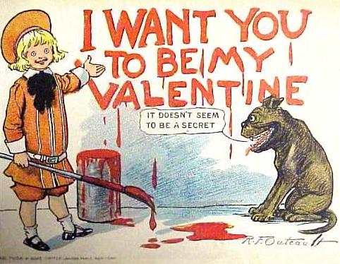 a girl with a rifle stands in front of a black bear and says, i want you to be my valentine
