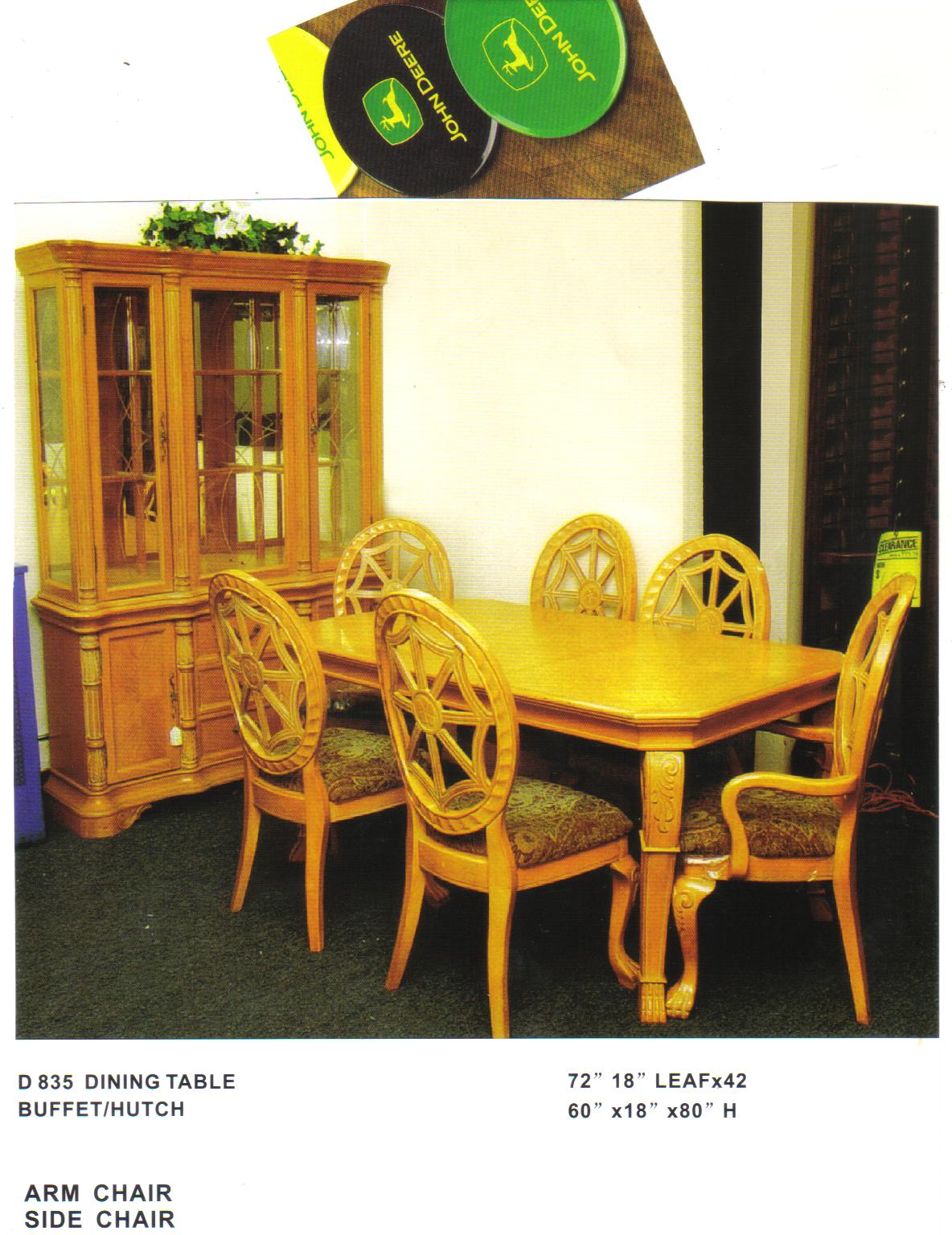 a catalog for a dining table and chairs