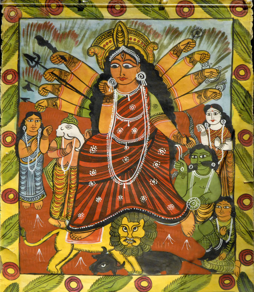 a painting showing the birth of goddess srina