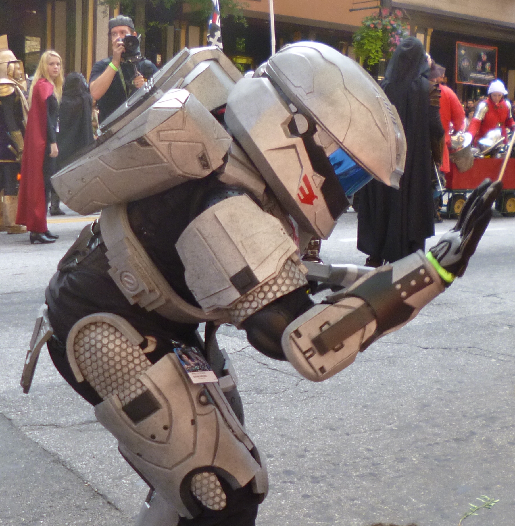 a man with some kind of body armor on