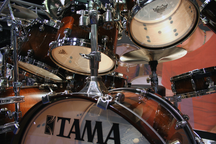 a drum with the tama logo on it