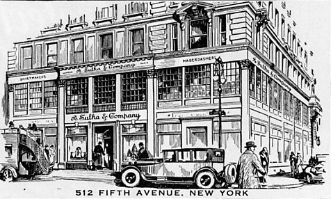 an old drawing of a building on fifth avenue