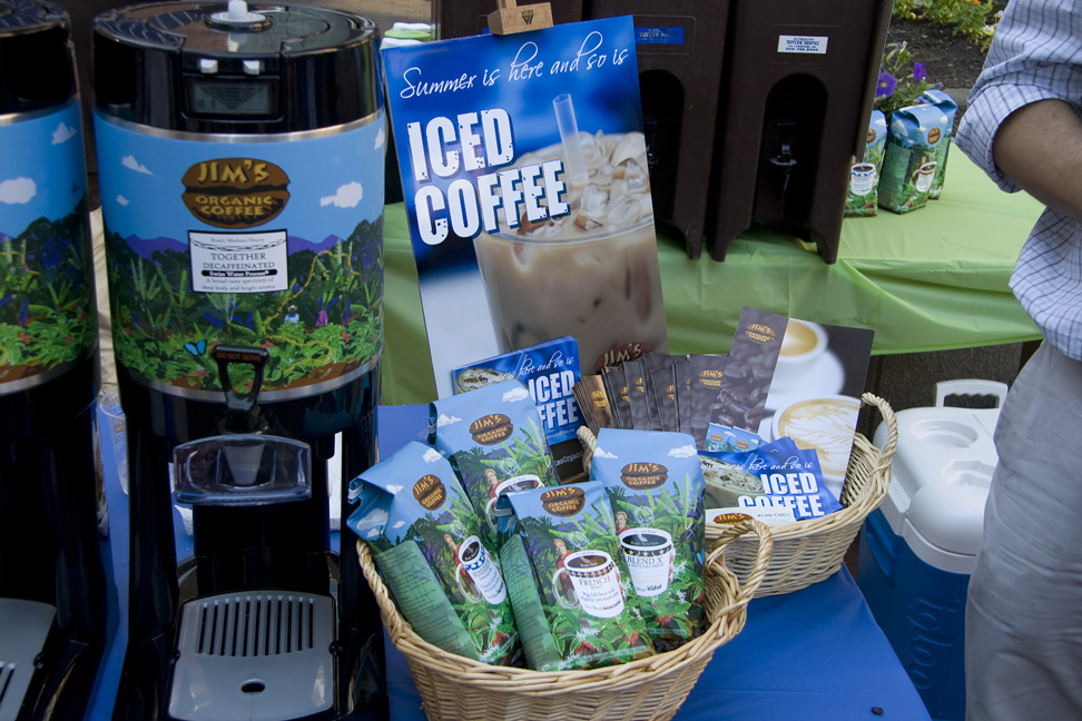 a variety of beverages are on display at a festival