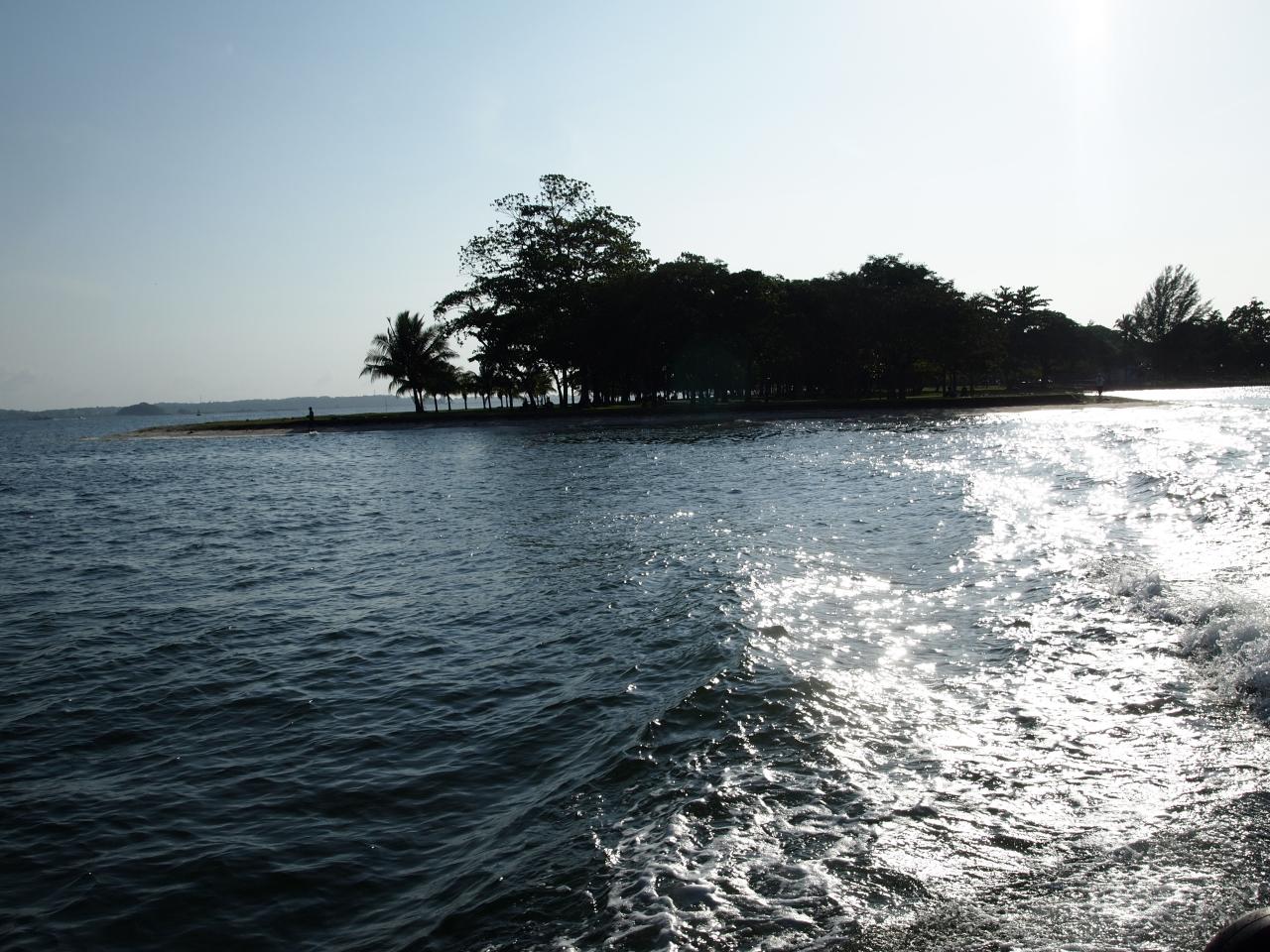 water waves near a small island in the ocean