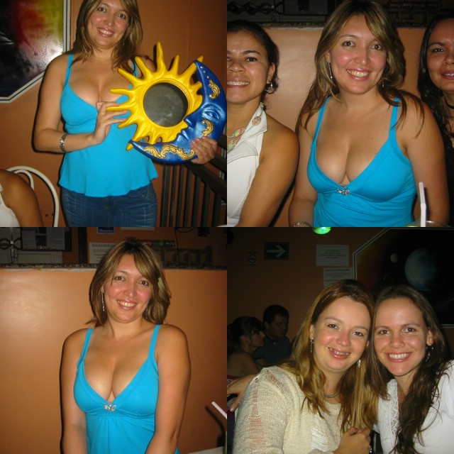 the three images have four different women, one in blue