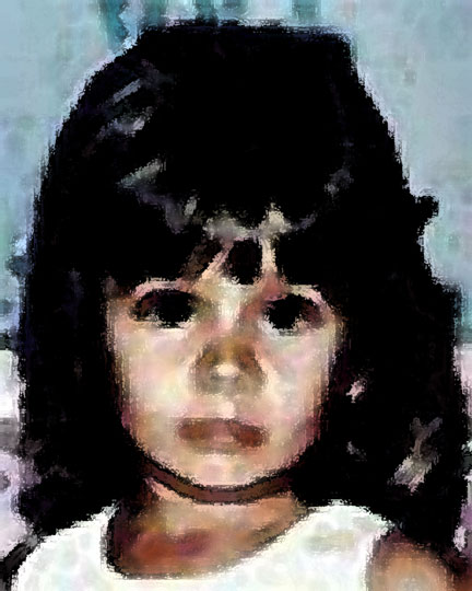 a portrait of an asian child with black hair