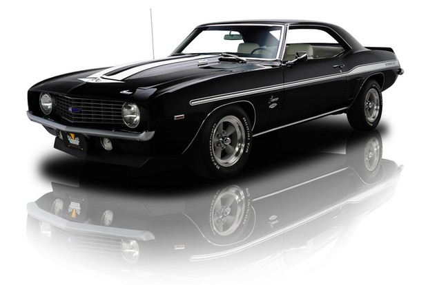 this is an image of a black mustang muscle car