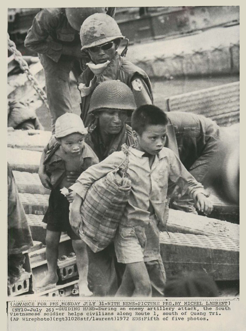 a black and white po shows two s and a  in a army uniform