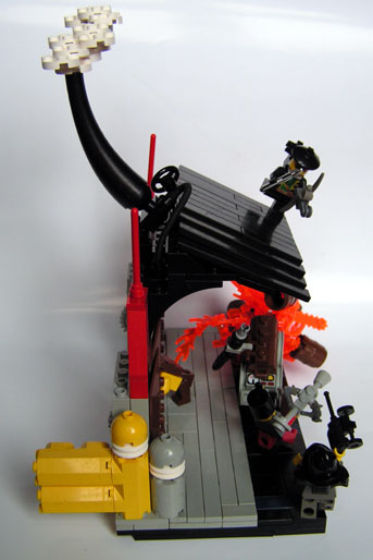 this is a lego minifigure scene with a devil figure
