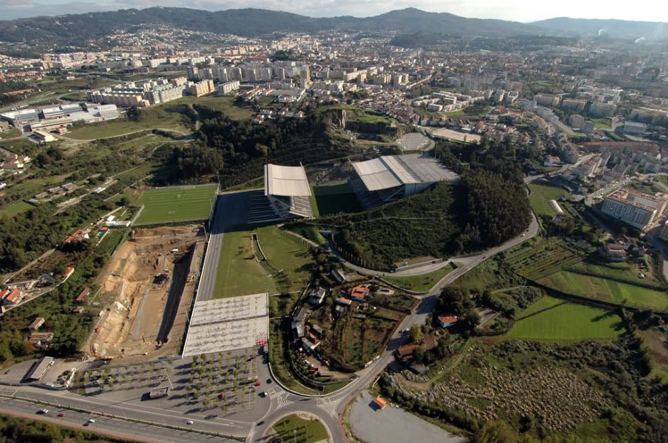 an aerial view of a building being constructed