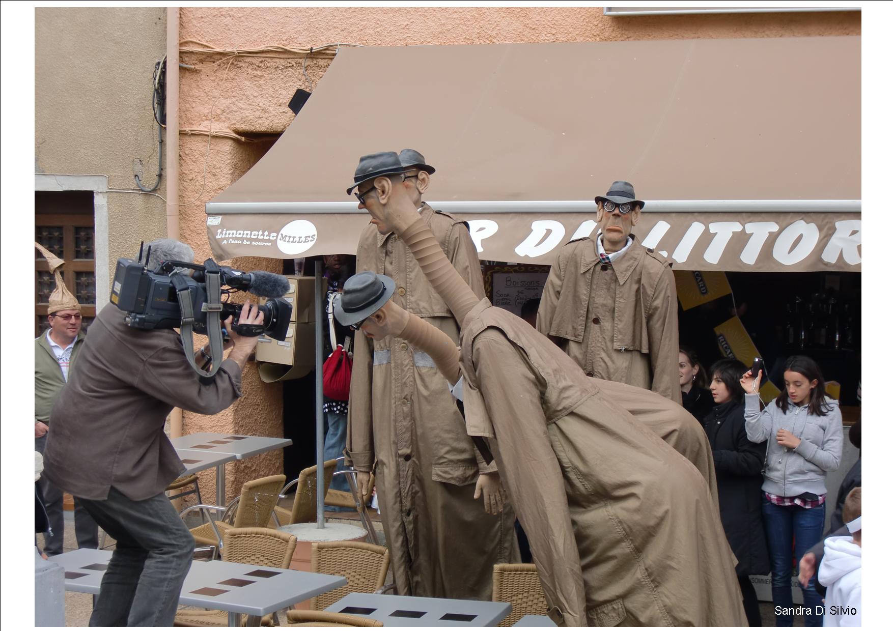 some people in costumes are at a street scene